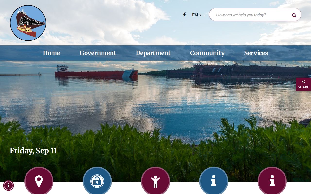 Two Harbors city site for Lake County warrant records and city hall questions