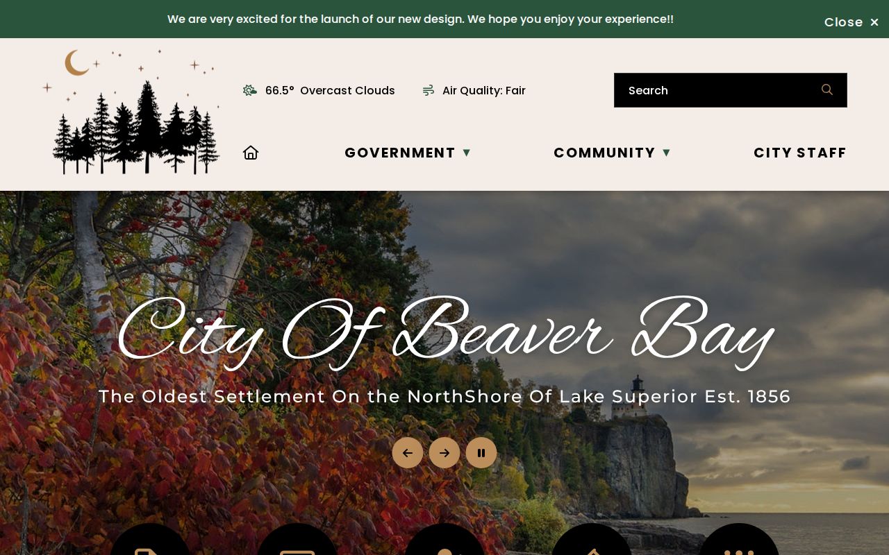 Beaver Bay city site for city ordinances and Lake County warrant routing